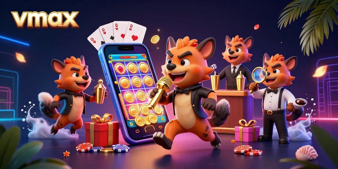 Engage with vmax, a thrilling casino experience featuring vibrant hyena characters and dynamic game elements.
