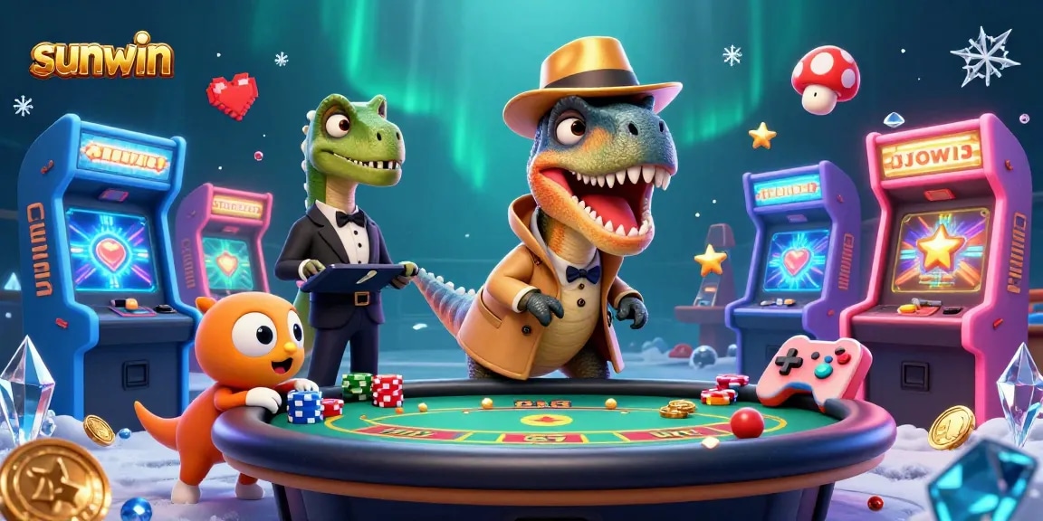 Engage in exciting gameplay at Sunwin as a clever velociraptor tries to blend in at the blackjack table.
