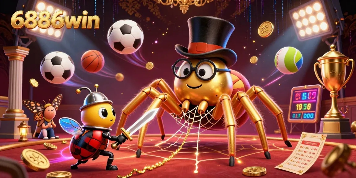 Experience thrilling gameplay at 6886win with a dynamic casino scene featuring characters, betting elements, and excitement.