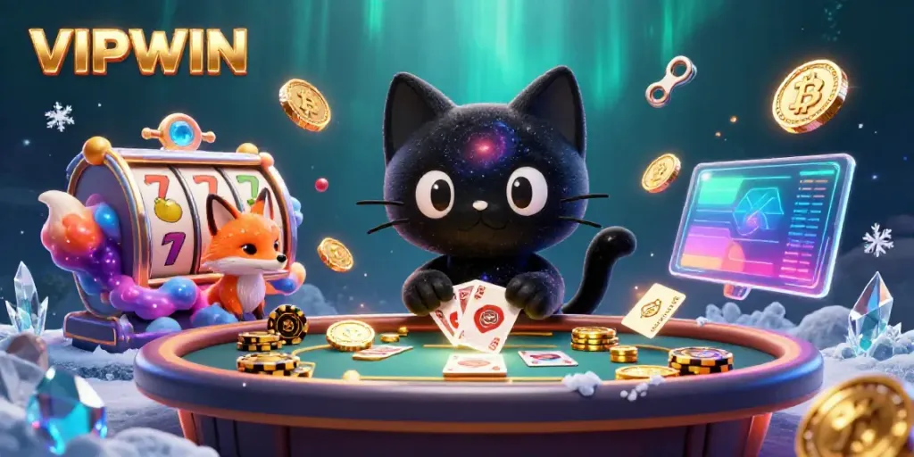 Experience thrilling action at VIPWIN's cosmic casino with a captivating scene of gameplay and vivid characters.