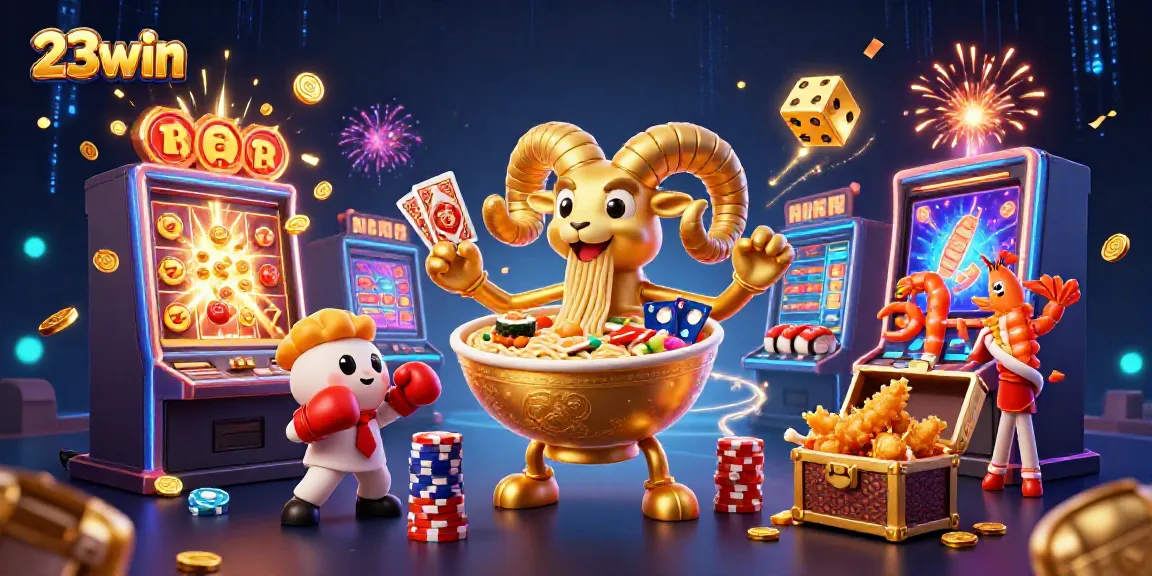 Experience the thrilling essence of 23win with vibrant characters and dynamic casino elements in action.
