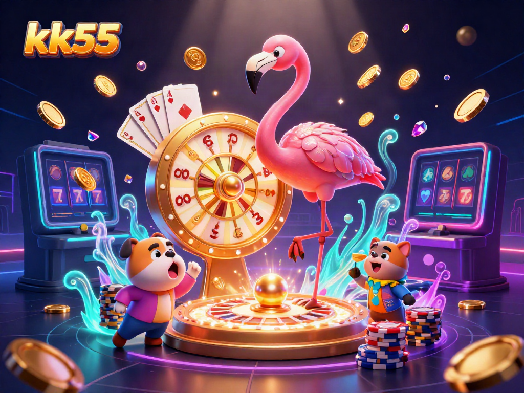 Experience thrilling excitement with the vibrant kk55 prize wheel, bursting with sparkling gems and coins.