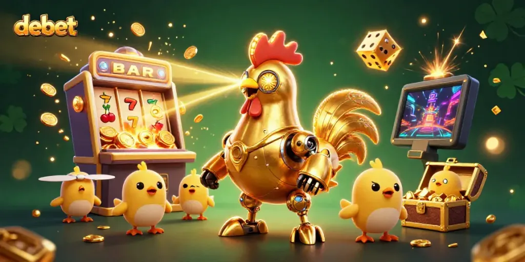 Experience the debet gaming explosion with vibrant jackpots, lively characters, and an engaging casino scene.
