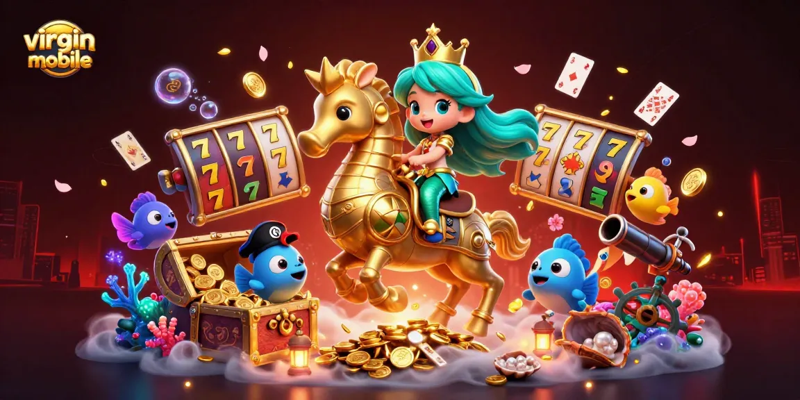 Experience thrilling wins at virgin-mobile's immersive online casino with vibrant mermaid characters and dynamic game elements.