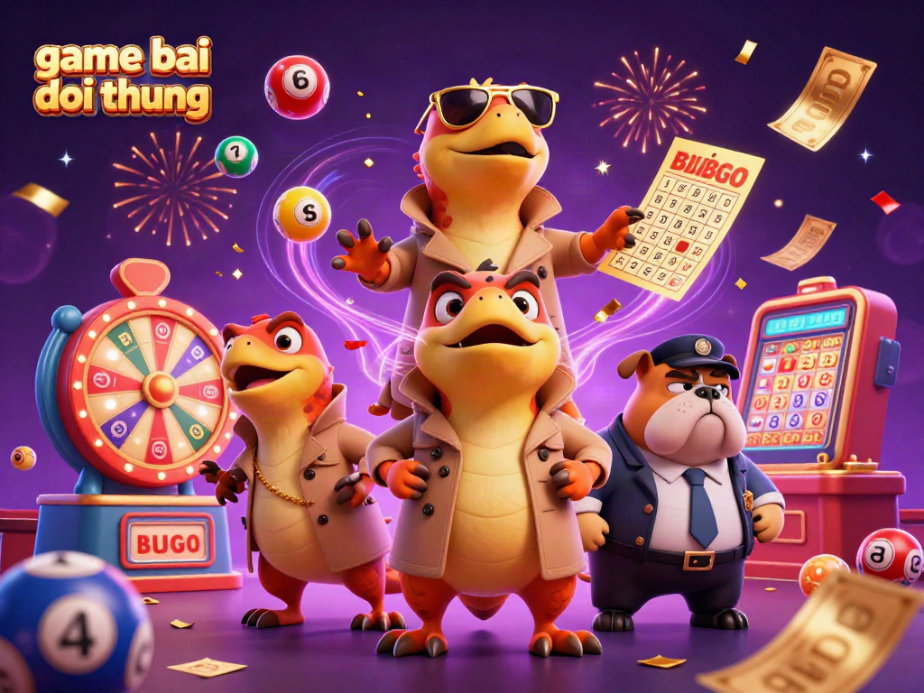 Experience thrilling game bai doi thuong with raptors in a trench coat entering a VIP casino scene.