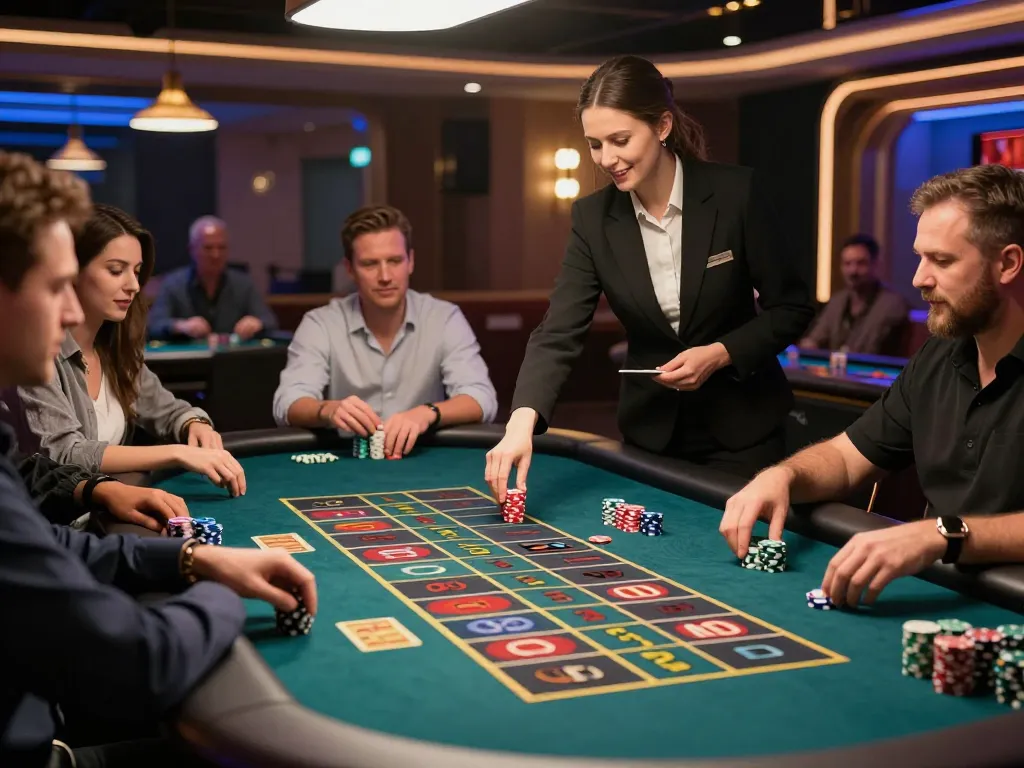 Experience excitement with Vipwin at a live dealer roulette table, engaging gameplay in a luxurious setting