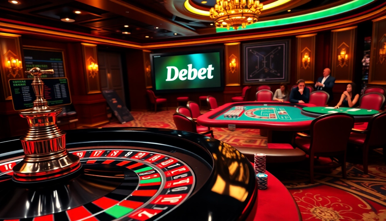 Engage in thrilling gameplay at a luxury casino showcasing Debet betting features.