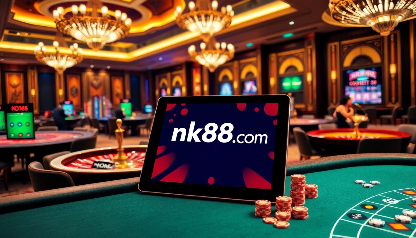 Experience the excitement of gambling at nk88.com with vibrant casino tables and thrilling games.