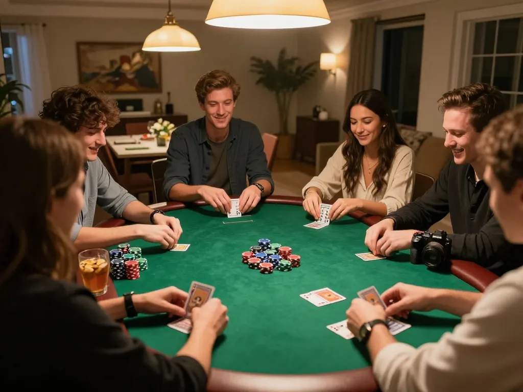Players enjoying a lively game of poker at home while exploring rik vip gaming strategies.