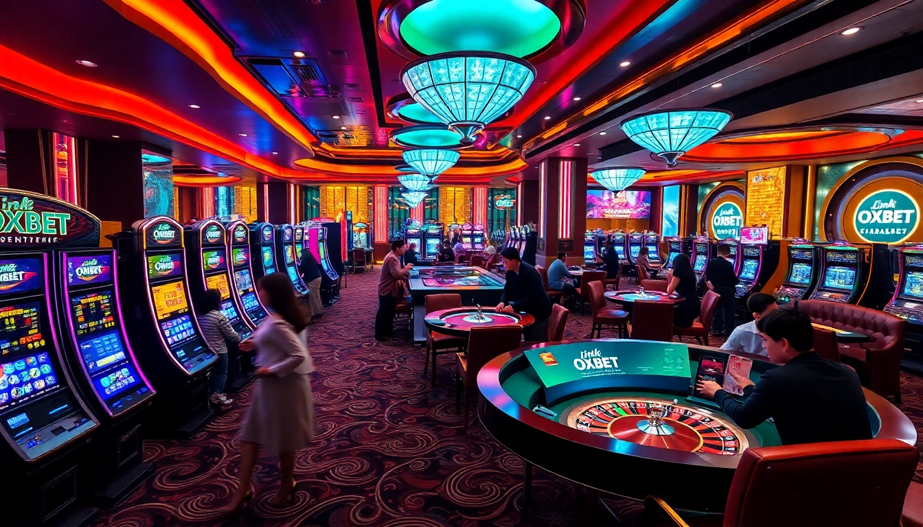 Experience the thrill of casino games at OXBET with engaging tables and slot machines.