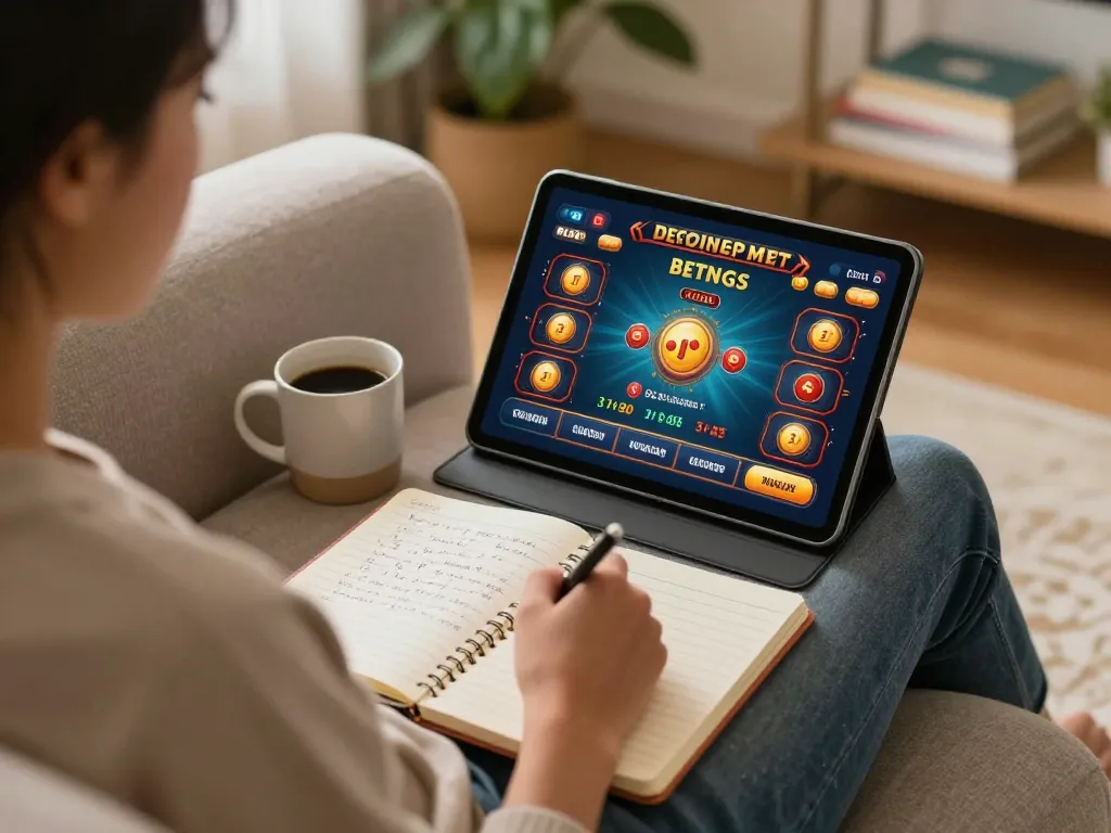 Person enjoying online gambling at home with gen88h casino app open on tablet.