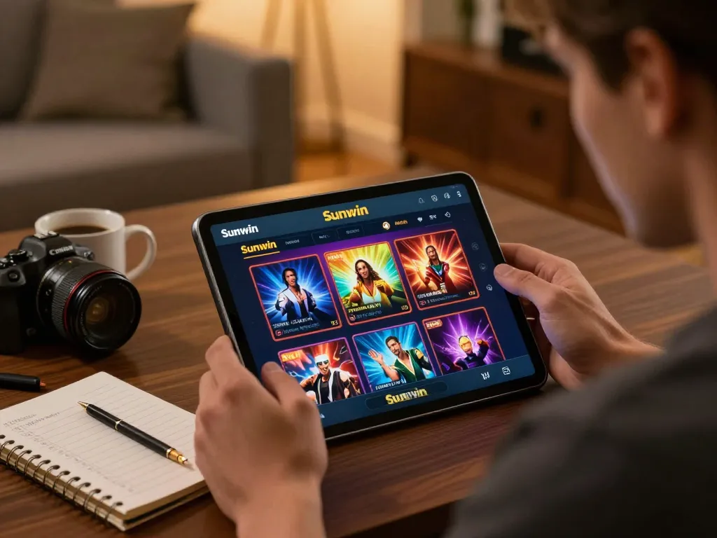 Playing on Sunwin app shows casino dynamics in a cozy home setup with strategic elements.