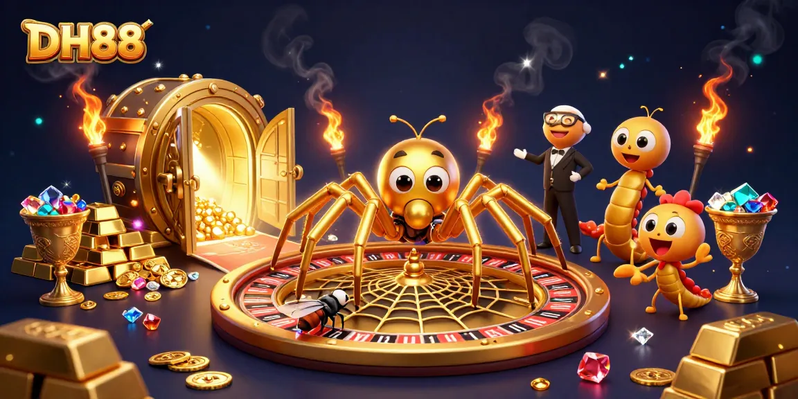 Engage in thrilling gameplay at DH88 while placing bets amidst a cartoonish casino environment.