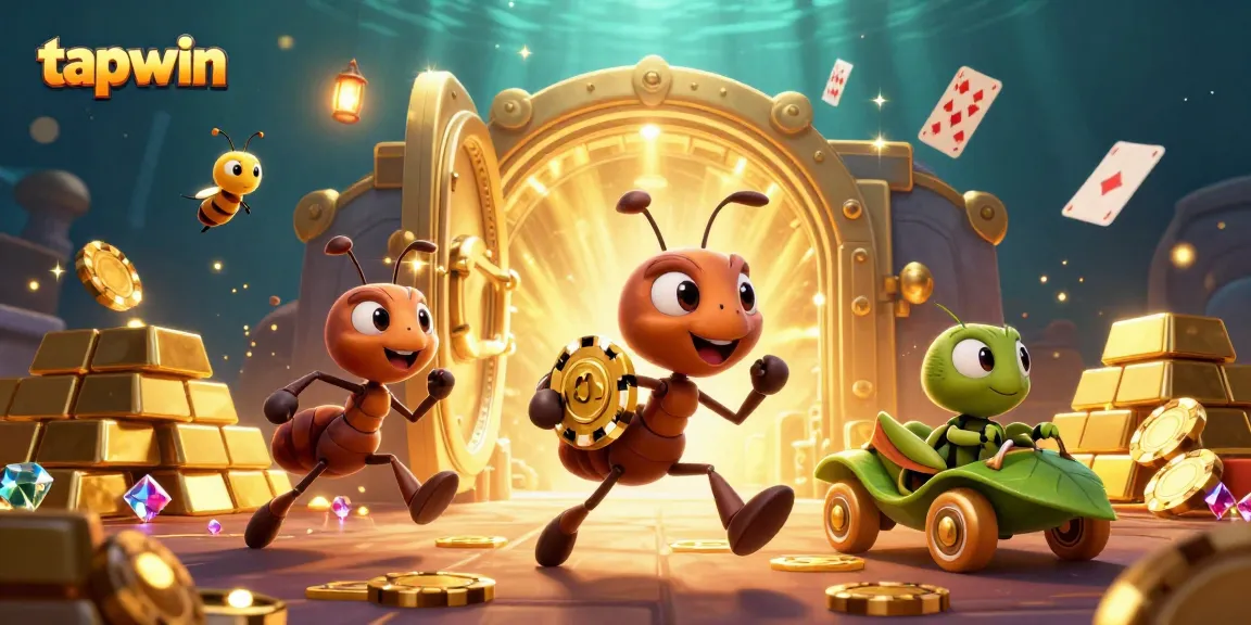 Engage in thrilling casino action with tapwin as ants navigate through a heist filled with treasure