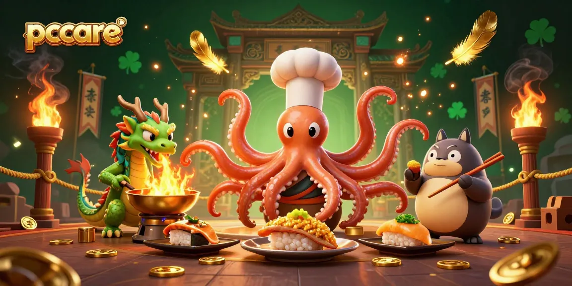 Embark on winning experiences at pccare with vibrant slots, golden dishes, and captivating characters.