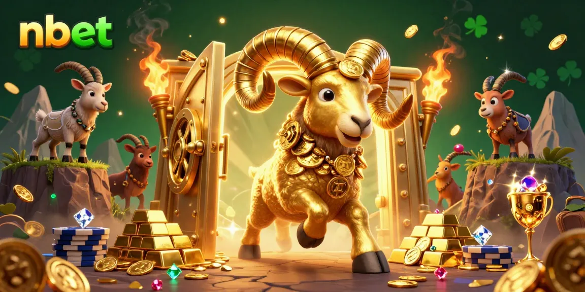 Experience nbet action with a golden ram charging through riches in an immersive online casino scene.