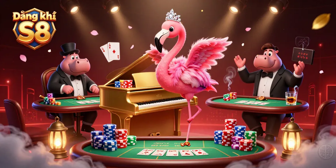 Level up your gaming with Đăng ký S8, featuring a lively casino scene of vibrant characters and immersive elements.