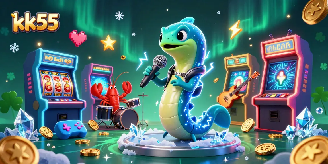 Experience thrilling games at kk55 with vibrant 3D casino art featuring engaging characters in action.