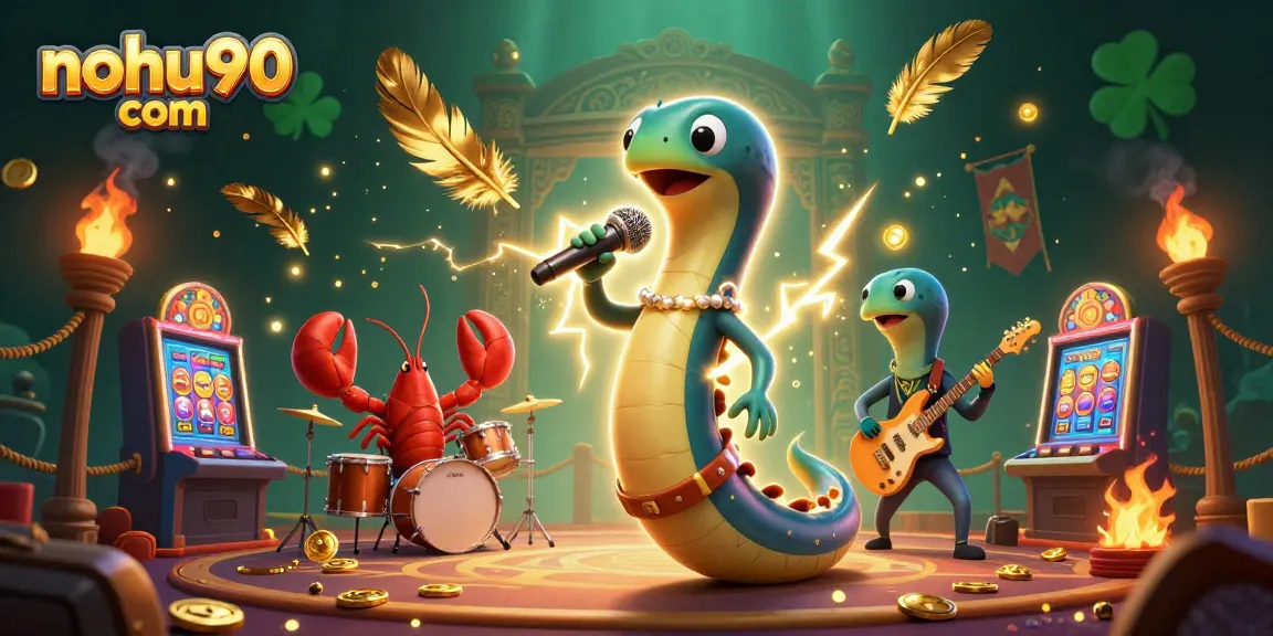 Experience thrilling fun at nohu90 com with an electric eel DJ and vibrant underwater casino scene.